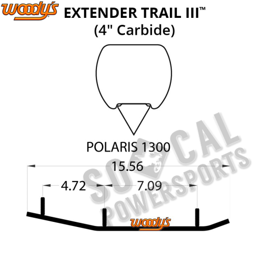 Woodys - Woodys Extender Trail III Flat-Top Carbide Runners - EPI-1300