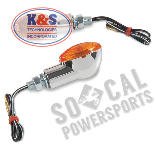K&S Technologies - K&S Technologies Ultra-Small Mini-Stalk Marker Lights - Chrome with Amber Lens - 25-8355