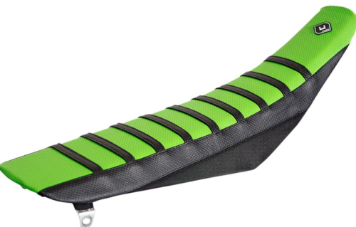 FLU Designs Inc. - FLU Designs Inc. Pro Rib Seat Cover - Black/Green/Black - 25500