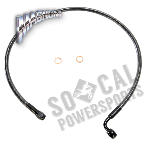 Magnum - Magnum Black Pearl Designer Series ABS Front Upper Brake Line - 10mm. 90deg. Banjo - 26in. - AS47226