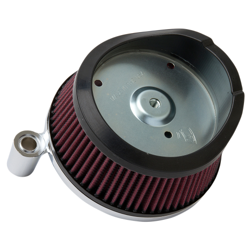 Arlen Ness - Arlen Ness Big Sucker Stage I Air Filter Kit for OEM Cover - Chrome Backing Plate - Red Filter - 18-441