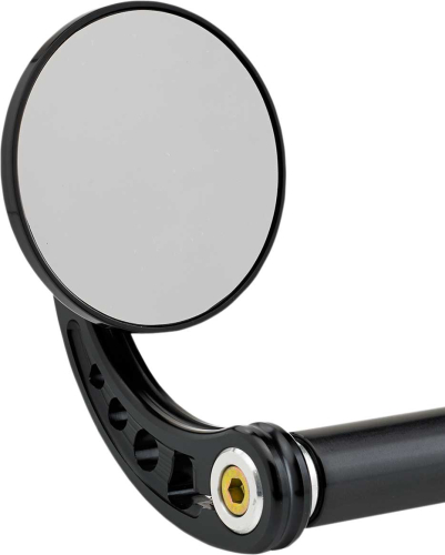 Joker Machine - Joker Machine 3 1/4in. Round Bar End Mirror - Stem C - Black Anodized - 09-313-CB