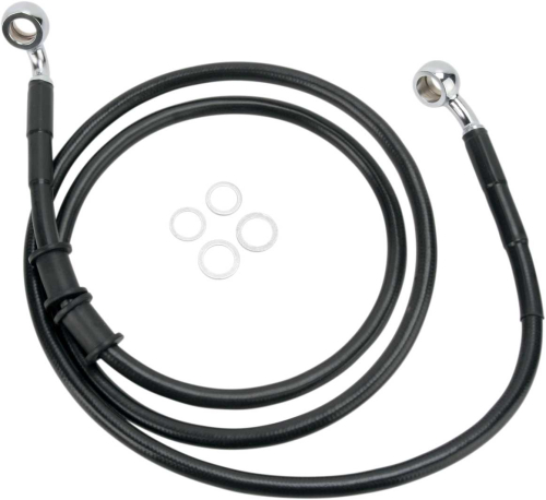 Drag Specialties - Drag Specialties Standard Length Front Stainless Steel Brake Line Kit - Black Vinyl - 660335BLK