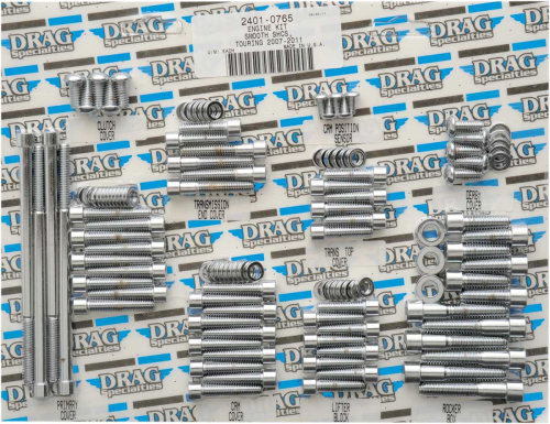Drag Specialties - Drag Specialties Complete Motor Chrome Socket-Head Bolt Set - Smooth - MK700S