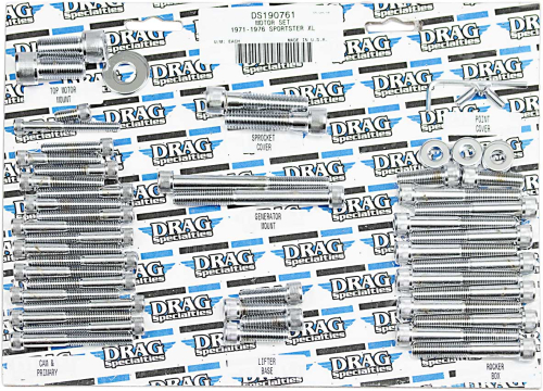 Drag Specialties - Drag Specialties Chrome Motor Bolt Set - Knurled - MK118