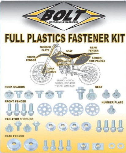 Bolt MC Hardware - Bolt MC Hardware Full Plastic Fastener Kit - HON-0007124