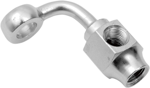 Drag Specialties - Drag Specialties 3/8in. Banjo x 1/8in. NPT 90deg. Short Brake Fitting with Brake Light Switch Mount - 301