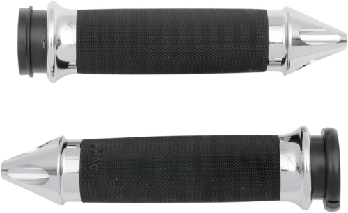 Avon Grips - Avon Grips Custom Contour Spike Grips - Chrome - CC-85-CH-SPK-FL