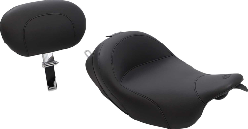 Mustang - Mustang Wide Vintage Solo Seat with Driver Backrest - 79600