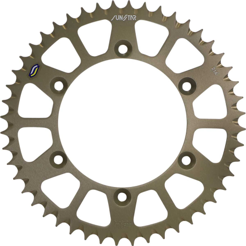 Sunstar - Sunstar Works Triplestar Aluminum Rear Sprocket - 48T - Gold - 5-359248