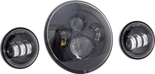 Letric Lighting Co. - Letric Lighting Co. 7in. Premium LED Headlight and Passing Lamps - Black - LLC-LHK-7B