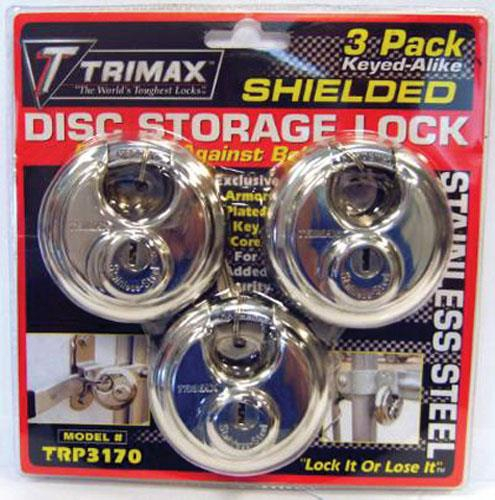Trimax - Trimax 3-Pack High Security Shielded Padlocks - TRP3170