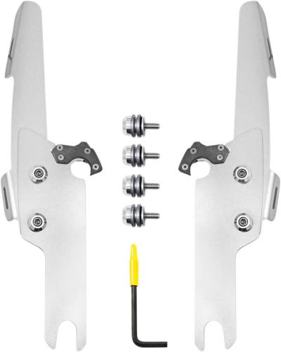 Memphis Shades - Memphis Shades Trigger-Lock Mount Kit for Batwing Fairing and Fats/Slim Windshields - Polished - MEK2041