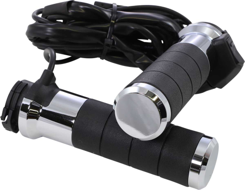 Koso North America - Koso North America Cable Throttle Titan-X Heated Grips - Chrome - AX068M10