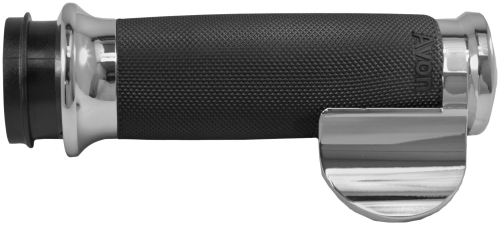 Avon Grips - Avon Grips Custom Contour Grips with Throttle Boss - Chrome - CC-85-CH-BO-FLY