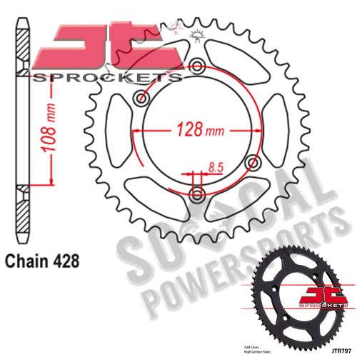 JT Sprockets - JT Sprockets Steel Rear Sprocket - 57T - JTR797.57
