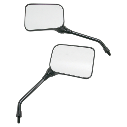 Emgo - Emgo Universal Rectangular Mirror - Matte Black - 118mm x 85mm - 8mm Thread - Both - 20-46208