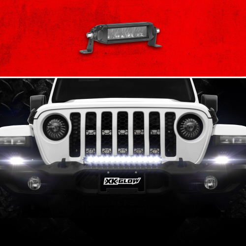XK Glow - XK Glow 6in. Driving Pattern Light Bar High Beam without Harness - XK064006-D