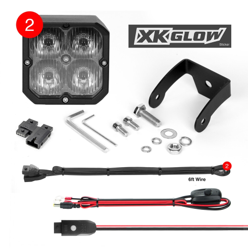 XK Glow - XK Glow Driving Pattern RGB POD LIGHTS with Controller - XK065001-D-KIT
