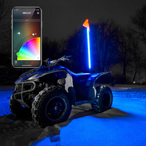 XK Glow - XK Glow 2ND GEN LED Whip Light Kit with Controller - 2pc - XK-WHIPB-ADV