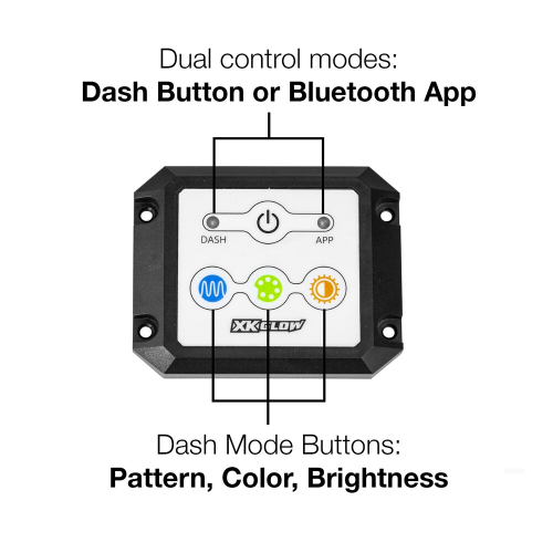 XK Glow - XK Glow Chrome Dual Mode Dash Controller - XK-CHROME-DM-KIT