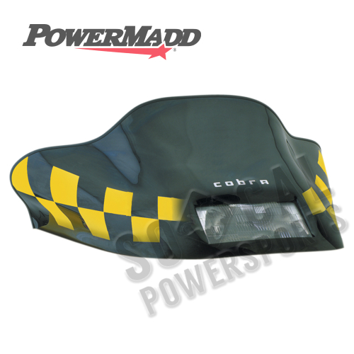 Powermadd - Powermadd Cobra Windshield - 12.75in. - Black/Yellow - 10312010