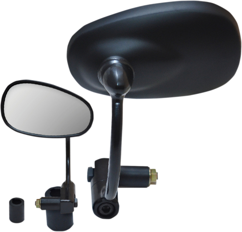 Parts Unlimited - Parts Unlimited Bar End Mirror - Oval - Black - 0640-0932