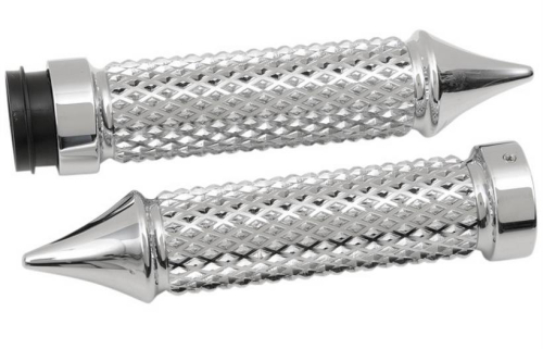 Eddie Trotta Designs - Eddie Trotta Designs Cross Cut Grips - Chrome - TC769