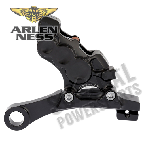 Arlen Ness - Arlen Ness 6-Piston Differential Bore Rear Brake Caliper/Bracket - Black - 02-303