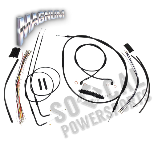 Magnum - Magnum Black XR Handlebar Installation Kit with Black Fittings for 12-14in. Ape - 486161