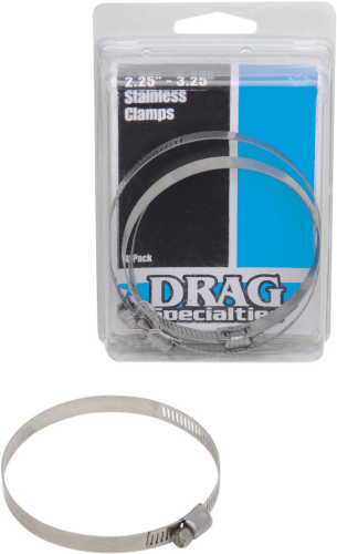 Drag Specialties - Drag Specialties Stainless Steel Worm Clamps - 2.25in.-3.25in. Diameter - 114-6244