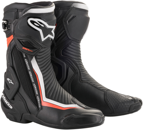 Alpinestars - Alpinestars SMX Plus Non-Vented Boots - 2221019-1231-44 - Black/White/Red Fluorescent - 9.5