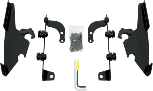 Memphis Shades - Memphis Shades Trigger-Lock Mount Kit for Fats/Slim Windshields - Black - MEB8966