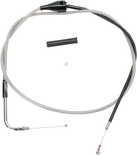 Drag Specialties - Drag Specialties Alternative Length Braided Idle Cable - 52in. - 5342852