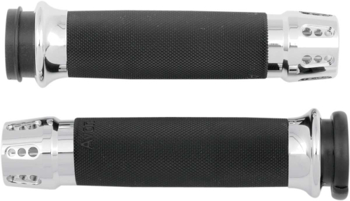 Avon Grips - Avon Grips Gatlin Custom Grips - Chrome - CC-85-CH-FL-GAT