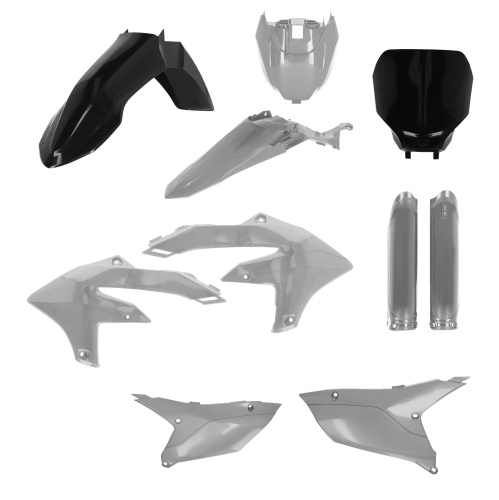 Acerbis - Acerbis Full Plastic Kit - with Tank Cover - Black/Gray - 2979591001