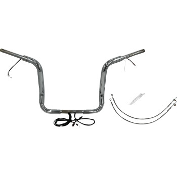 Fat Baggers, Inc. - Fat Baggers, Inc. 1-1/2in. Plug and Play EZ Install Round Top Handlebar Kit - Chrome - 801514