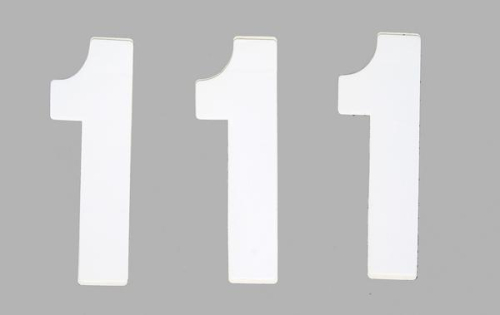 Factory Effex - Factory Effex Mini Pro Number 4in. - No.1 - White - FX04-2561