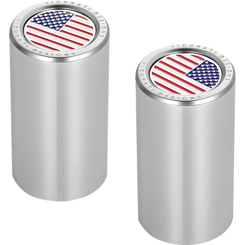 Figurati Designs - Figurati Designs Docking Hardware Cover - Stainless Steel with American Flag Skull - FD20-DC-2545-SS