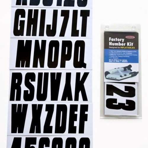 Hardline - Hardline Inflatable Boat Lettering Kit - Black - INFBLK350