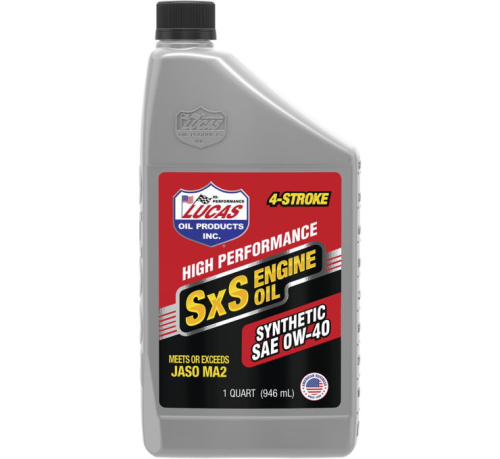 Lucas Oil - Lucas Oil SXS Synthetic Engine Oil - 0W40 - 1qt. - 11200