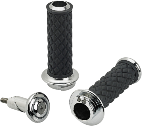 Biltwell Inc. - Biltwell Inc. Alumicore Dual-Cable Grip Set - Chrome - 6604-105-01
