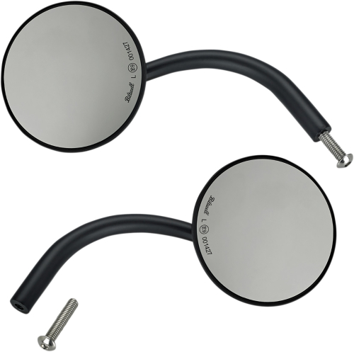 Biltwell Inc. - Biltwell Inc. Round Perch Mount Utility Mirror - Black - 6503-400-132