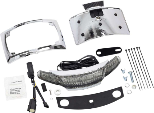 Ciro - Ciro Tail Light and License Plate Mount - Chrome with Clear Smoked Lens - 40053