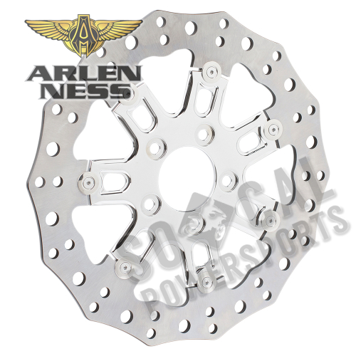 Arlen Ness - Arlen Ness 11.8in. Two-Piece Floating Front Brake Rotor - 7 Valve Chrome - 33-10302-202