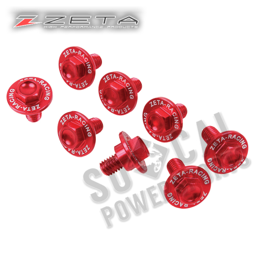 ZETA - ZETA Fork Guard Bolts - Red - ZE88-9102
