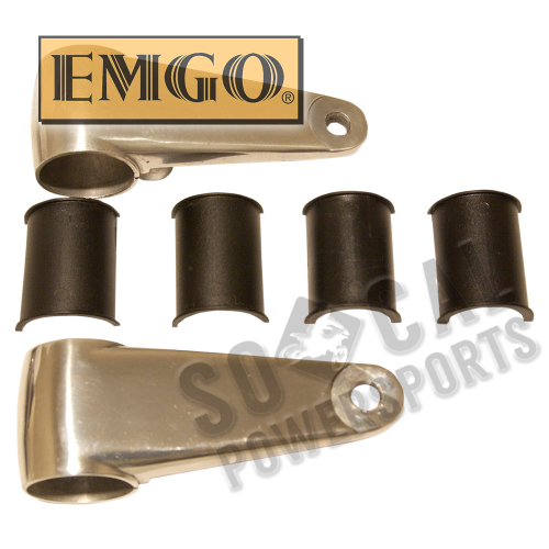 Emgo - Emgo Cast Aluminum Headlamp Mounting Brackets - Polished Aluminum - 66-35830