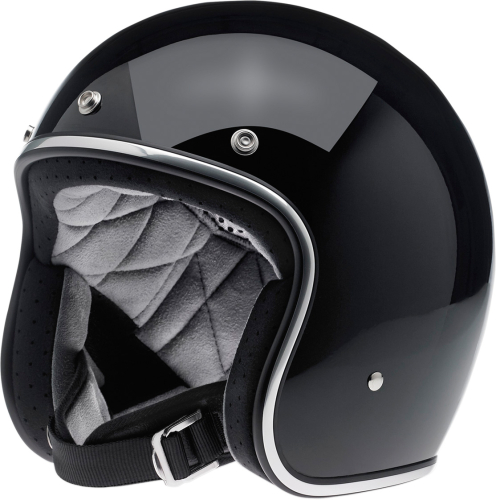 Biltwell Inc. - Biltwell Inc. Bonanza Solid Helmet - 1001-101-201 - Gloss Black - X-Small