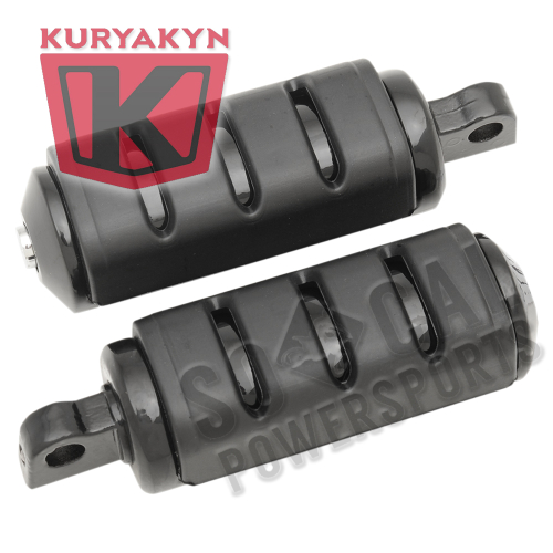 Kuryakyn - Kuryakyn Large Trident ISO-Pegs with Male-Mount Ends - Gloss Black - 7561