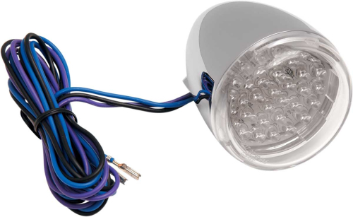 Chris Products - Chris Products Rear Custom Signal Light Assembly - Chrome with Clear lens, Red LED - Hollow stem mount - 8501C-LED-R